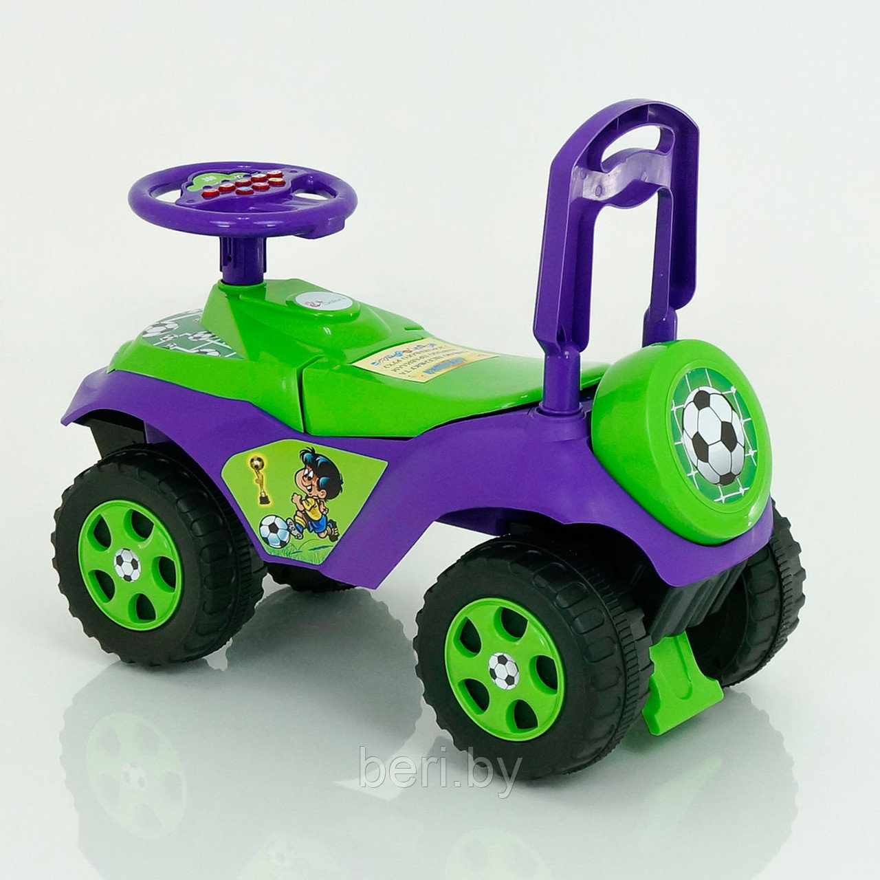 Машинка детская Автошка каталка, Чудомобиль Active Baby, музыкальная, багажник, 013117, фиолетово-розовая - фото 7 - id-p104569758