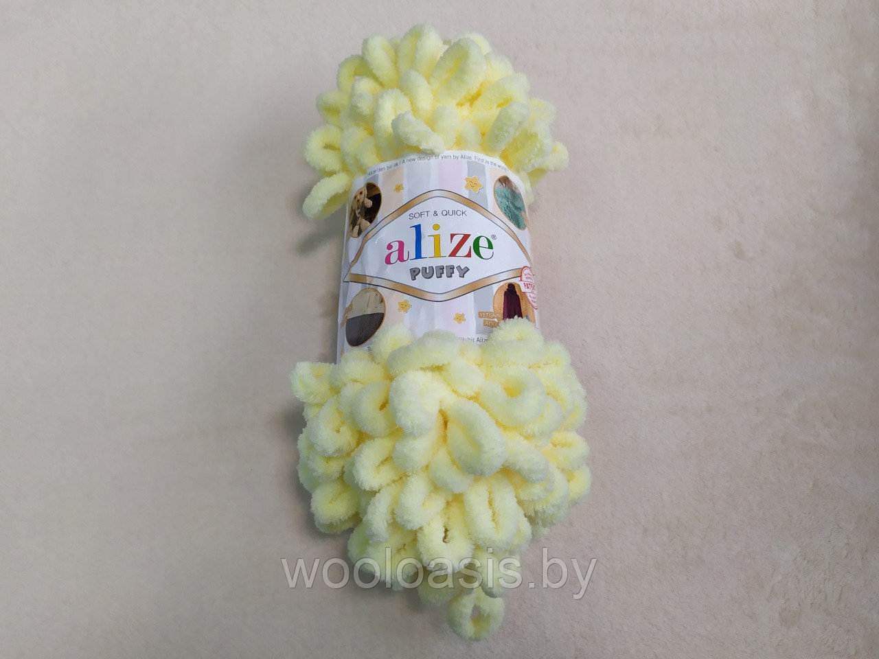 Пряжа Alize Puffy, Ализе Пуффи, турецкая, плюшевая, 100% микрополиэстер, для ручного вязания (цвет 13) - фото 1 - id-p104571078