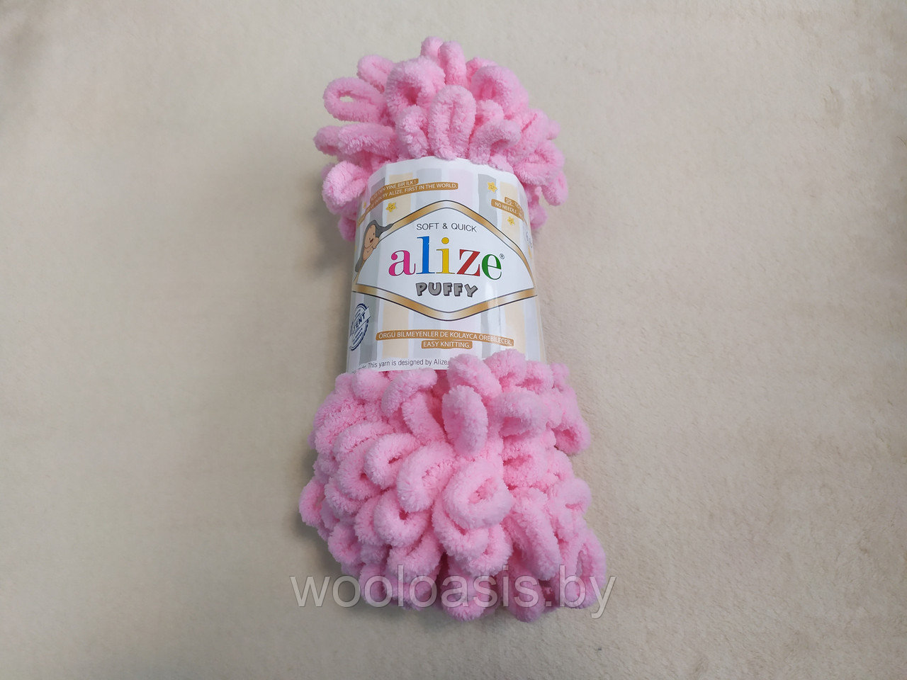 Пряжа Alize Puffy, Ализе Пуффи, турецкая, плюшевая, 100% микрополиэстер, для ручного вязания (цвет 185)