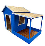 Детский деревянный игровой домик с песочницей, фото 2