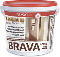 Краска для изделий из древесины BRAVA ACRYL 40 белая 5 л. - фото 1 - id-p104573172