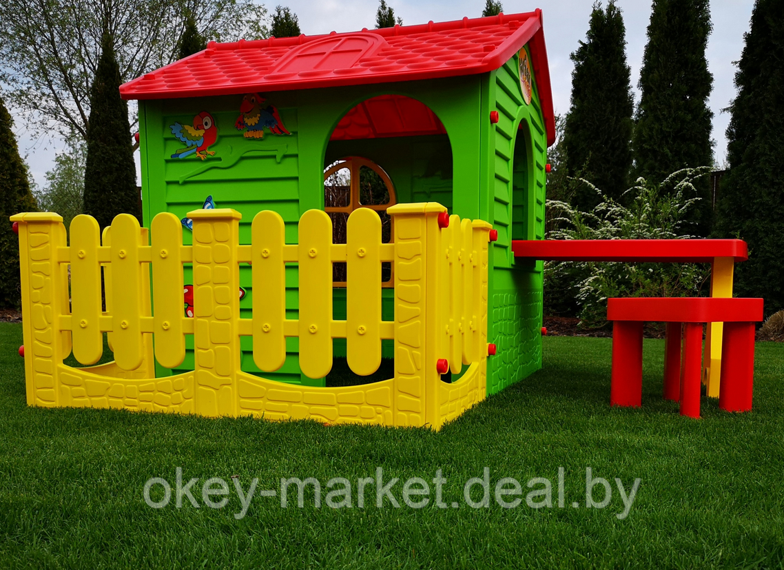 Детский игровой домик MOCHTOYS со столиком,стульчиком и забором - фото 7 - id-p44013031