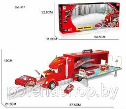 Машина "Автовоз" красный, 2 машинки + 1 вертолет, арт. 660-A17