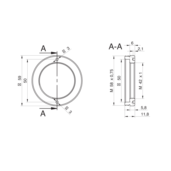 11209260 | Adapter M58 / M42x1-Mount (18 mm) - фото 2 - id-p104237075