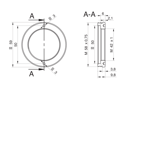 11204598 | Adapter M58 / M42x1-Mount (16 mm) - фото 2 - id-p104237077