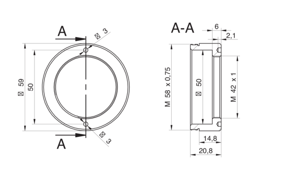 11127232 | Adapter M58 / M42x1-Mount (26,8 mm) - фото 2 - id-p104595625