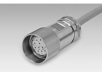 11034362 | Female connector M23, 12-pin, stainless steel, 10 m cable (Z 189.007)