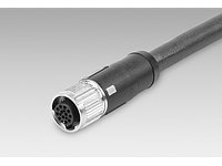 11048455 | Female connector M12, 12-pin, straight, shielded, 10 m cable (ESG 34JP1000G)