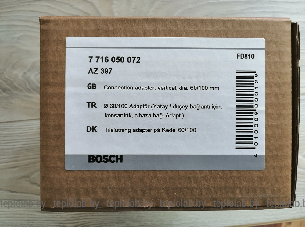 Адаптер вертикальный Bosch AZ397 DN60/100 - фото 5 - id-p104596938