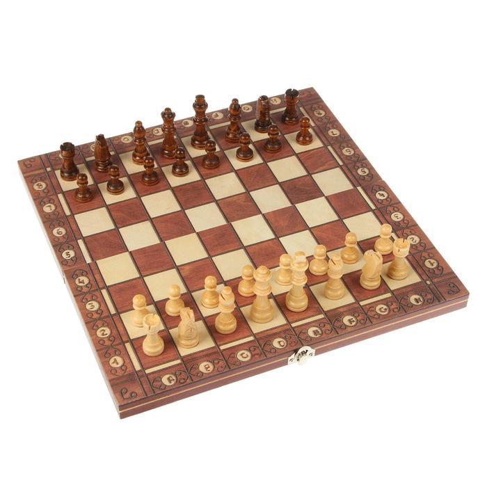 Настольная игра 3 в 1 "Эгрето": шахматы, шашки, нарды 33,5 х33,5см - фото 1 - id-p78231500