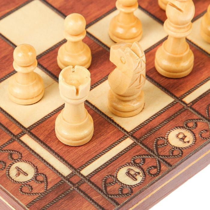 Настольная игра 3 в 1 "Эгрето": шахматы, шашки, нарды 33,5 х33,5см - фото 2 - id-p78231500