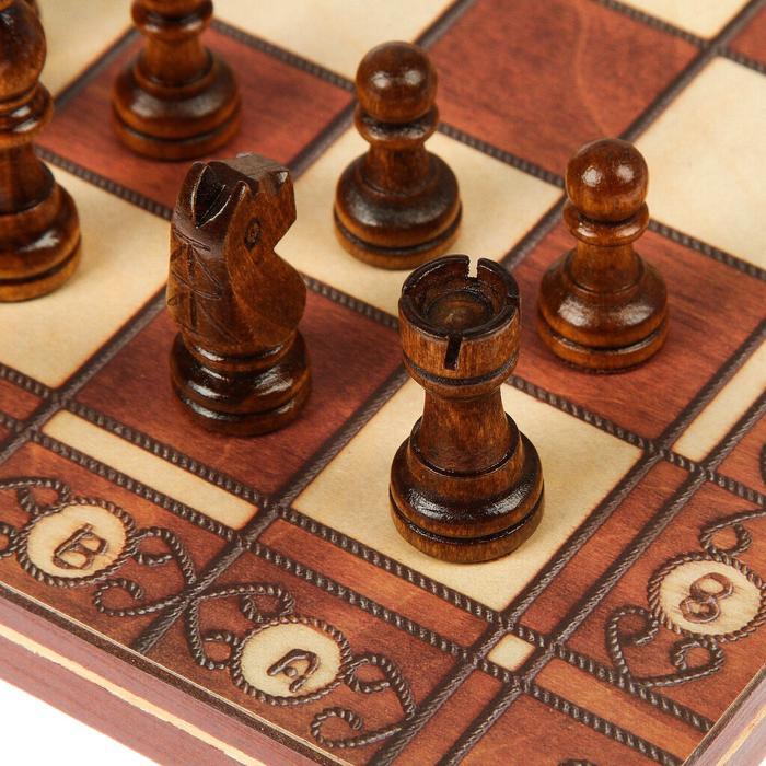 Настольная игра 3 в 1 "Эгрето": шахматы, шашки, нарды 33,5 х33,5см - фото 3 - id-p78231500