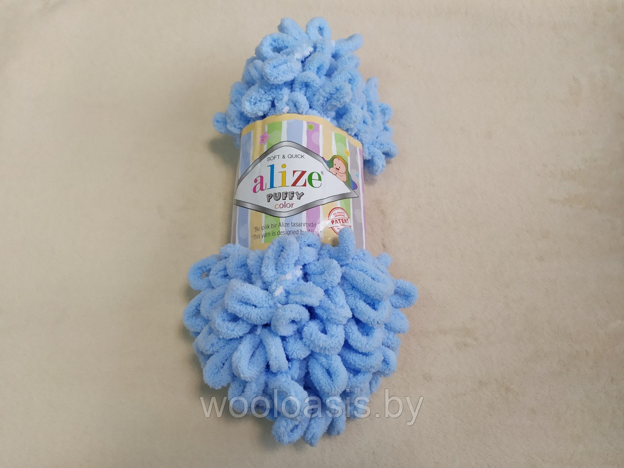 Пряжа Alize Puffy Color, Ализе Пуффи Колор, турецкая, плюшевая, 100% микрополиэстер, для ручного вязания (цвет 5858) - фото 1 - id-p104658190