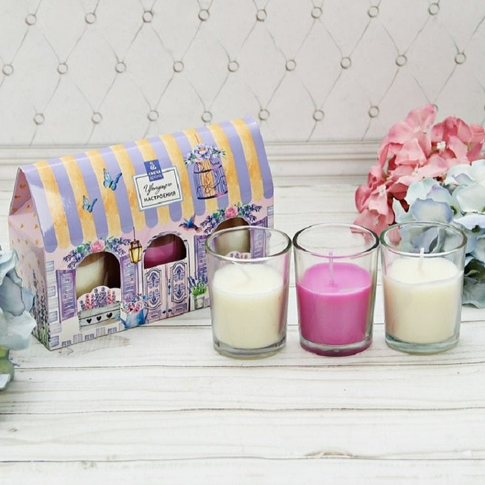 Подарочный набор свечей «Цветущего настроения» ваниль - фото 1 - id-p104658330