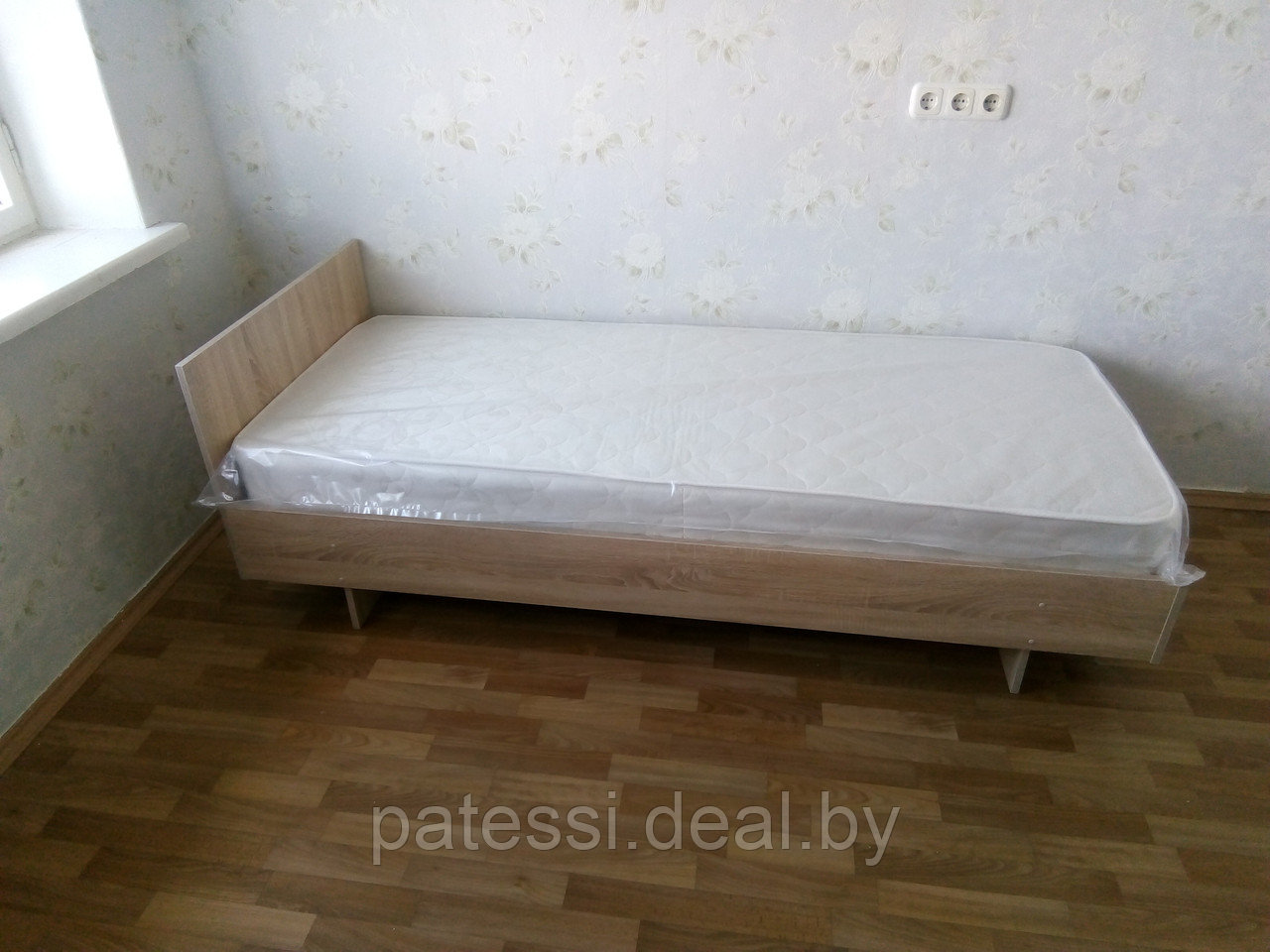 Кровать для общежития с матрасом. Материал ДСП. дуб сонома - фото 5 - id-p104660438
