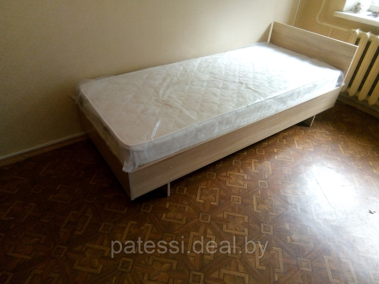 Кровать для общежития с матрасом. Материал ДСП. дуб сонома - фото 7 - id-p104660438