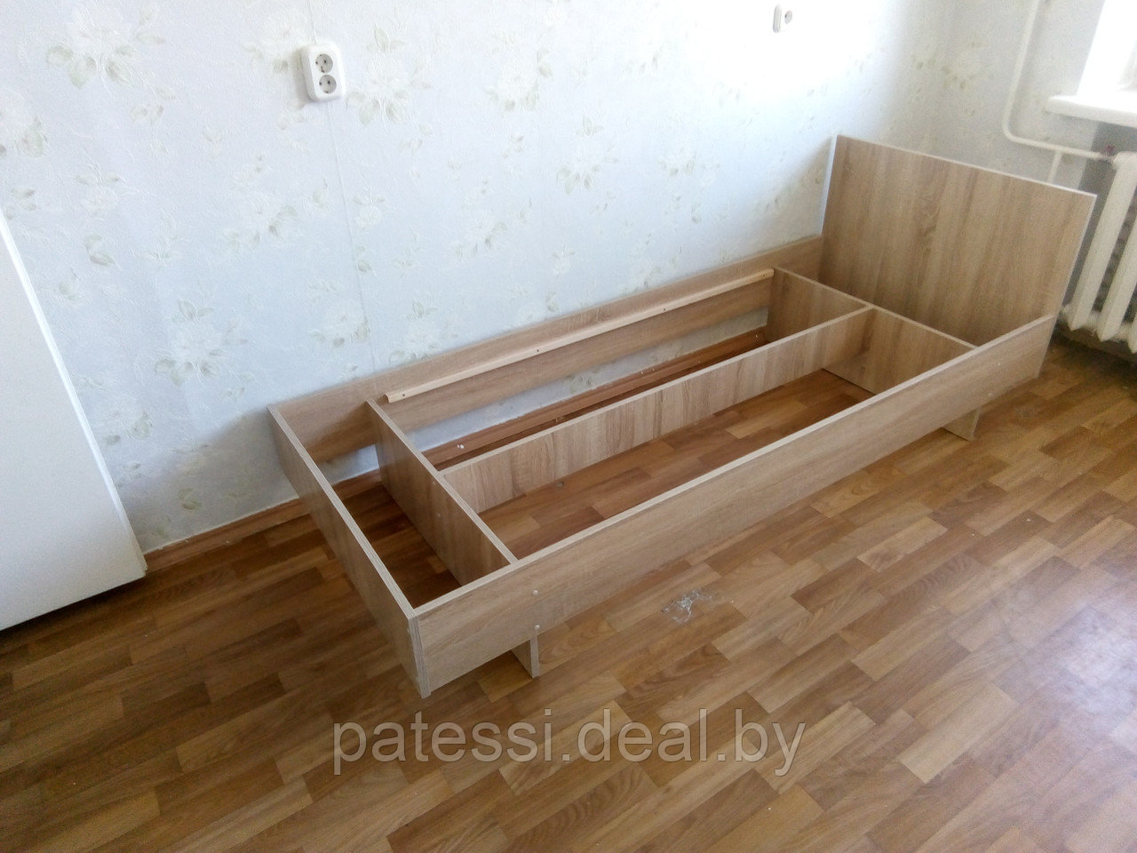 Кровать для общежития с матрасом. Материал ДСП. дуб сонома - фото 9 - id-p104660438