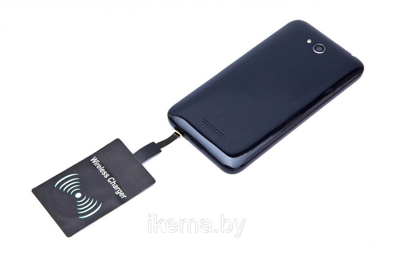 Аккумулятор беспроводной круглый для смартфонов с Micro USB разъемом, черный - фото 4 - id-p104672005