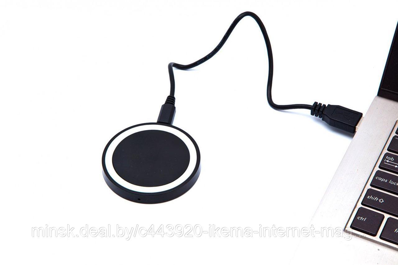 Аккумулятор беспроводной круглый для смартфонов с Lightning разъемом, черный - фото 4 - id-p104672006