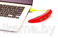Разветвитель USB «ПЕРЧИК», красный, фото 3