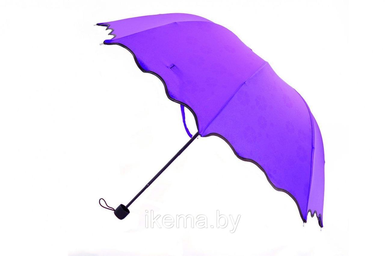 Зонт с проявляющимся рисунком фиолетовый (диаметр купола 90 см) - фото 4 - id-p104672022