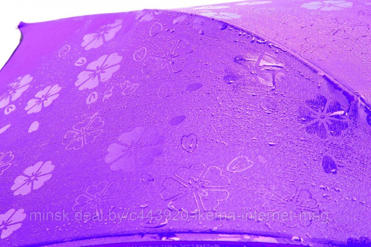 Зонт с проявляющимся рисунком фиолетовый (диаметр купола 90 см) - фото 5 - id-p104672022