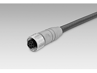 11034304 | Female connector M12, 8-pin, straight, 2 m cable (Z 174.003)