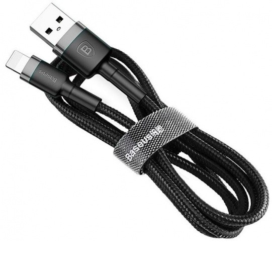 Кабель Baseus Cafule (CALKLF-BG1) USB/Lightning 1m (Grey/Black) - фото 1 - id-p104664232