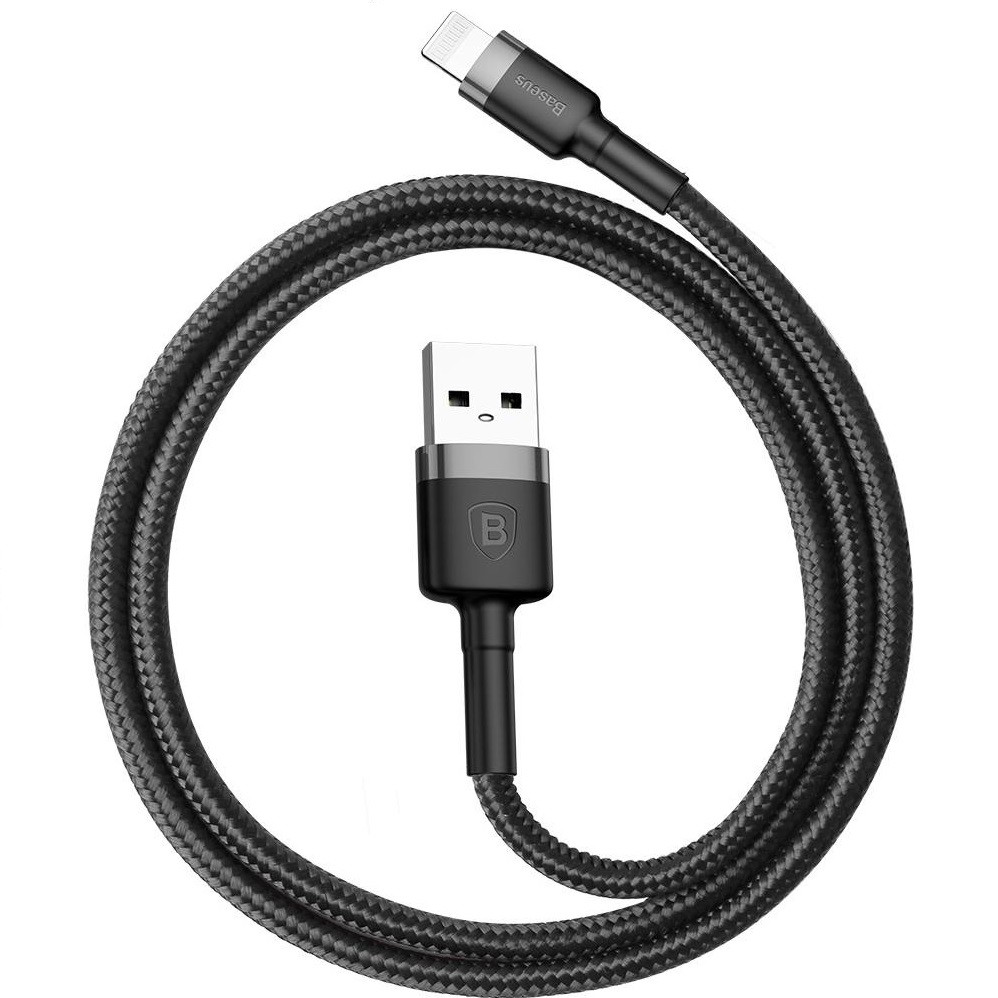 Кабель Baseus Cafule (CALKLF-BG1) USB/Lightning 1m (Grey/Black) - фото 3 - id-p104664232
