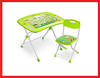 NKP1/2 Комплект детской мебели Ника, "Первоклашка", зеленый, стол+стул, органайзер, подставка для книг
