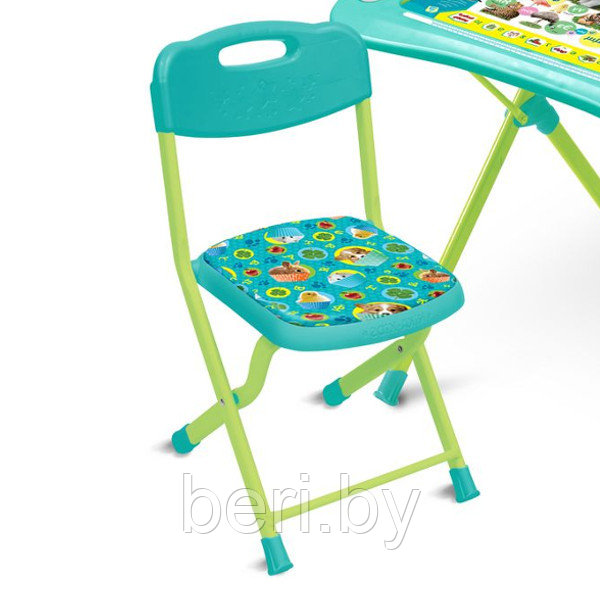 NKP1/4 Комплект детской мебели Ника, "Пушистая азбука", зеленый, стол+стул, органайзер, подставка для книг - фото 3 - id-p104678459