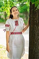 Платье женское льняное с вышивкой
