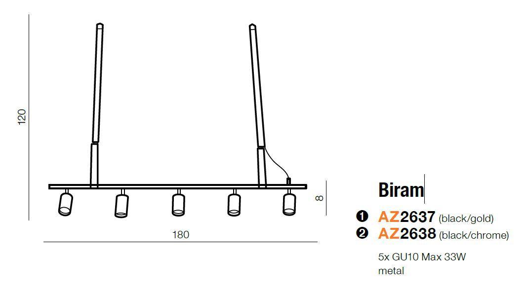 Подвесной светильник AZZARDO AZ2638 (black/chrome) Biram - фото 2 - id-p104901125