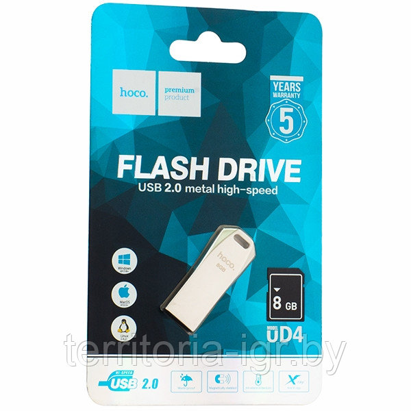 USB Flash-накопитель 8GB UD4 Hoco - фото 1 - id-p104947287