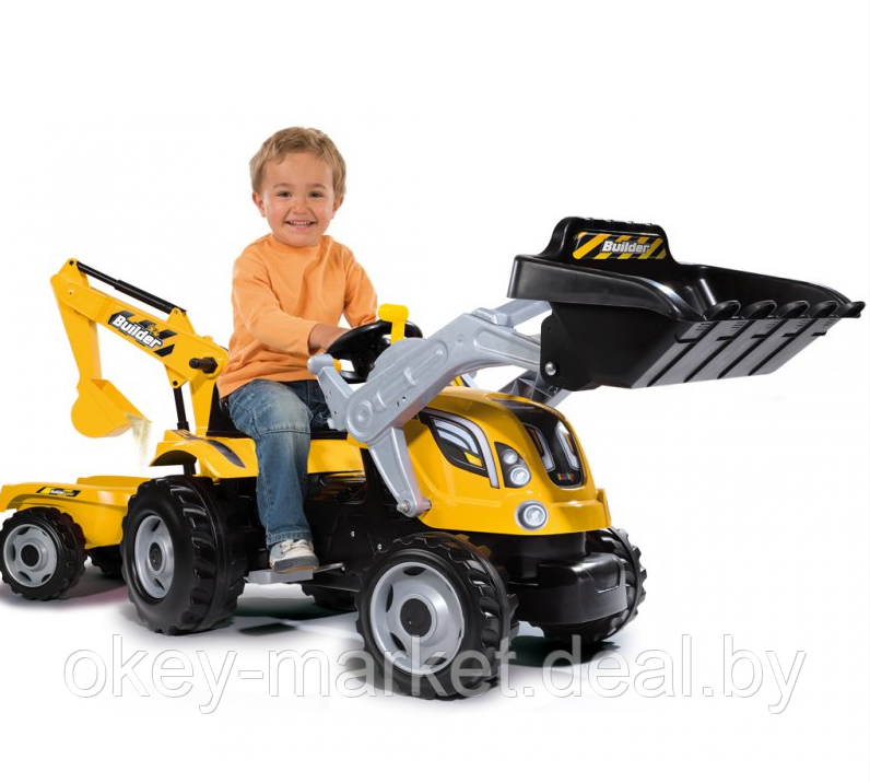 Детский педальный трактор Smoby Builder MAX 710301 - фото 8 - id-p104964672