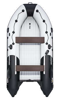Надувная лодка Ривьера 3800 Килевое надувное дно "Комби" светло-серый/черный