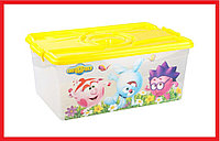 М7321 Ящик для игрушек, пластиковый контейнер с крышкой "Смешарики", 40 л, 61х39,5х26 см, Альтернатива