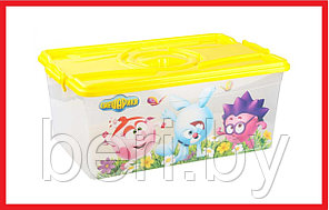 М7321 Ящик для игрушек, пластиковый контейнер с крышкой "Смешарики", 40 л, 61х39,5х26 см, Альтернатива