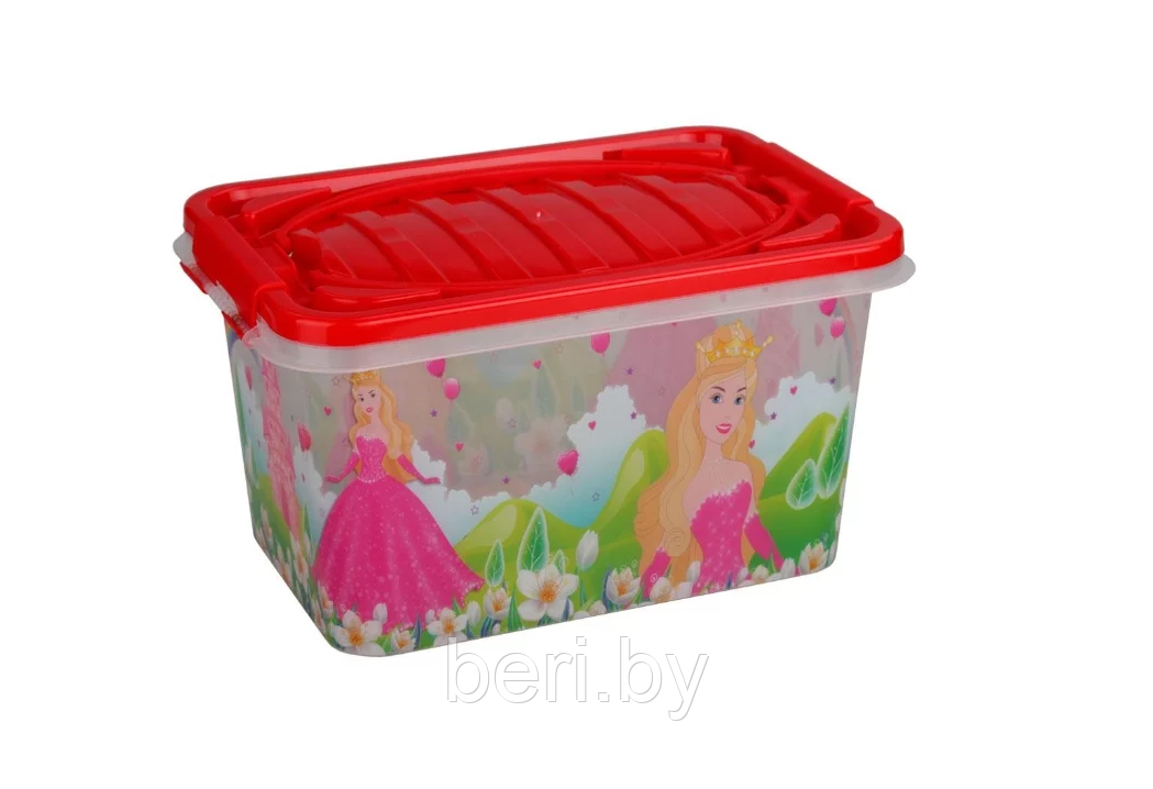 M2082 Ящик для игрушек "Принцесса", 15 л, пластиковый контейнер с крышкой с ручкой 39x27x21 cм, Альтернатива - фото 2 - id-p104970576
