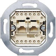 Basic 55 - Розетка 2хRJ-45 UTP CAT6 (лицевая накладка заказывается отдельно) 13410405-1