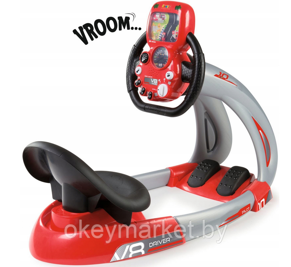 Симулятор-тренажер V8 Driver c подставкой для смартфона Smoby 370206  (ID#104987665), цена: 340 руб., купить на Deal.by