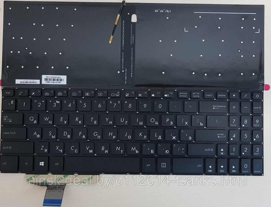 Клавиатура для ноутбука Asus M580, N580, X580VD, N580V, X580 черная, без рамки, с подсветкой - фото 1 - id-p101234796