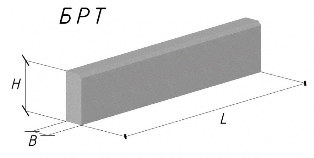 Борт тротуарный БРТ100.20.8 серый