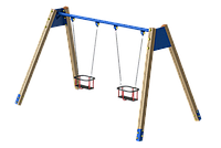 EDIO-316 Качели на деревянных стойках двойные