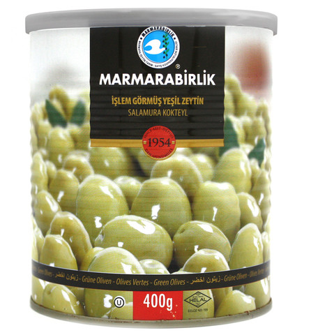 Оливки зеленые Marmarabirlik 3XL, 400 гр.(Турция)