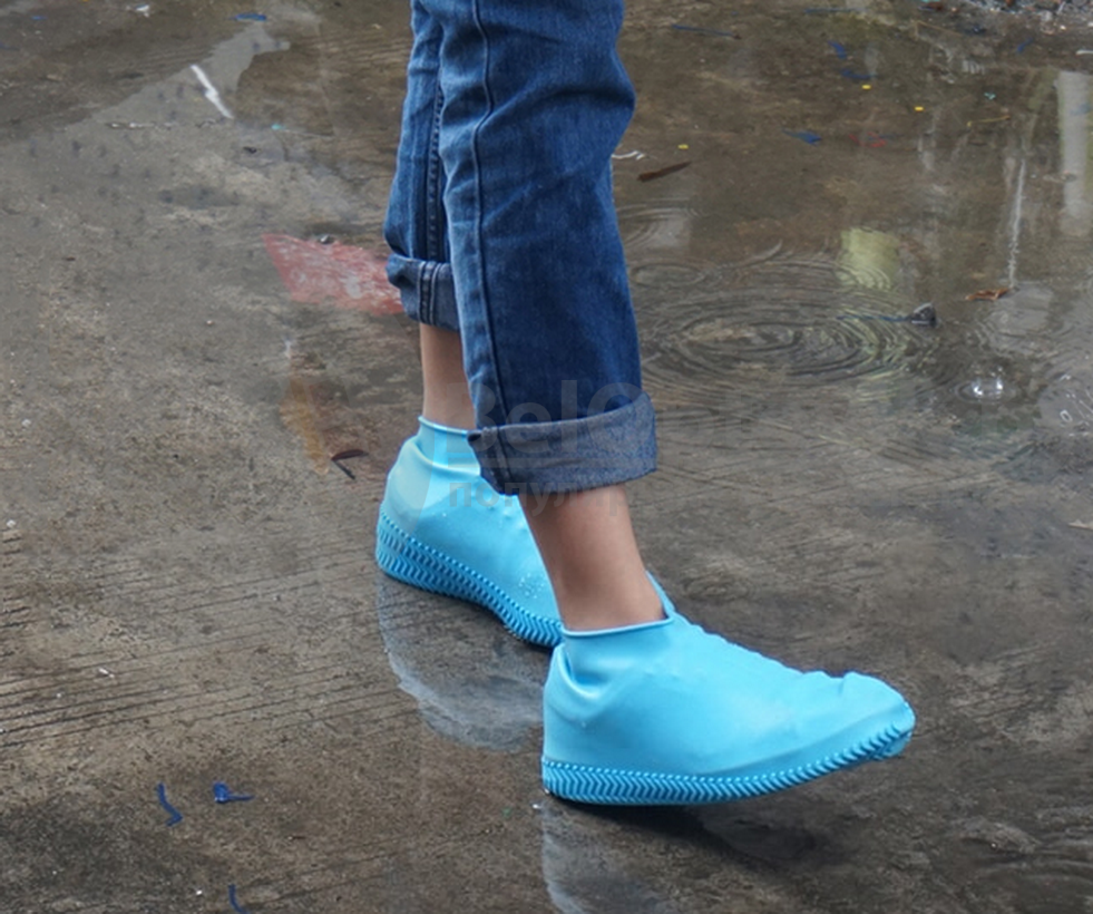 Бахилы (чехлы на обувь) от дождя и песка многоразовые силиконовые Waterproof Silicone Shoe. Суперпрочные - фото 2 - id-p105243246