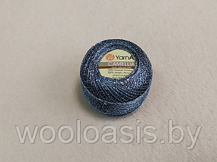Пряжа YarnArt Camellia, Ярнарт Камелия, турецкая, полиэстер, металлик, летняя, для ручного вязания (цвет 424)