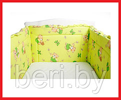 FE10111 Бортик защитный в кроватку "За мёдом" 360х43 см, бампер, Фан Экотекс, Funecotex, зеленый