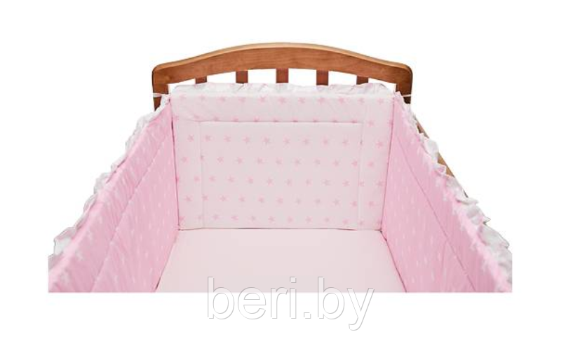 FE10136 Бортик защитный в кроватку "Звездочки", 43х360 см, Фан Экотекс, Funecotex, розовый - фото 3 - id-p105285747