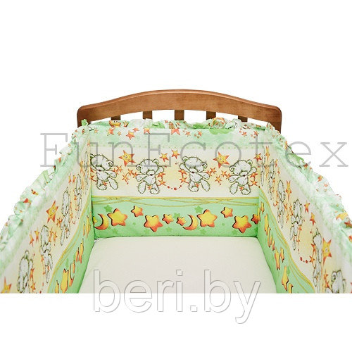 FE10143 Бортик защитный в кроватку на молнии "Сонный мишка", 43х360 см, Фан Экотекс, Funecotex, розовый - фото 3 - id-p105286079